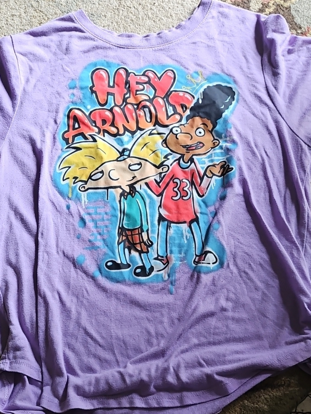 Nickelodeon Lavender Hey Arnold! Graphic Short Sleeve Tee
